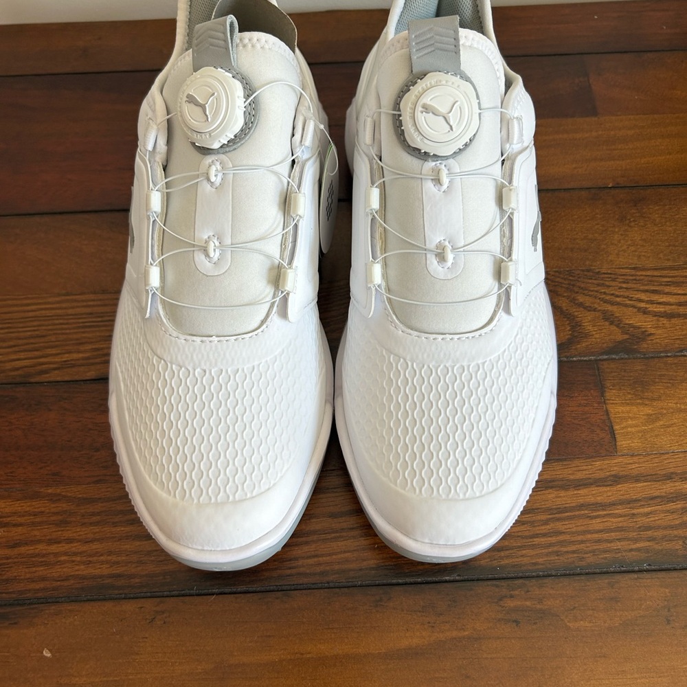 Puma Golf White and Silver Ignite Elevate Sneakers